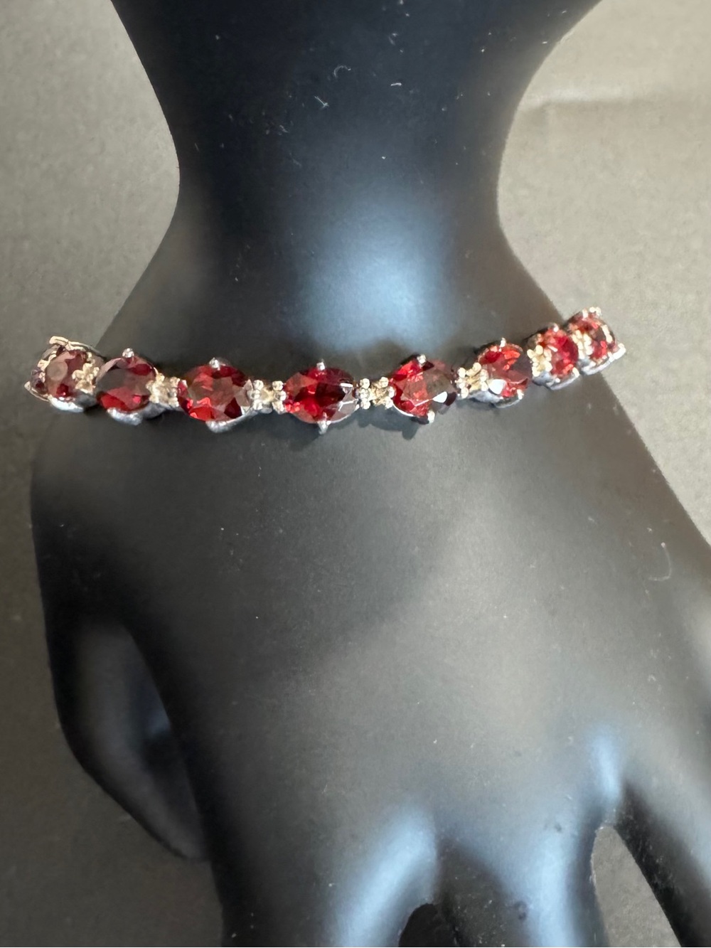 Garnet Red Tennis‎ Bracelet 925 Sterling Silver - Elegant Women's Jewelry